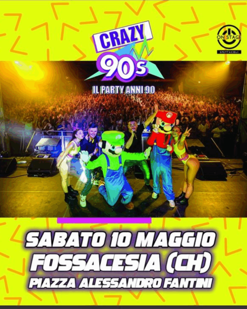 evento crazy 90s fossacesia eventi chieti e pescara