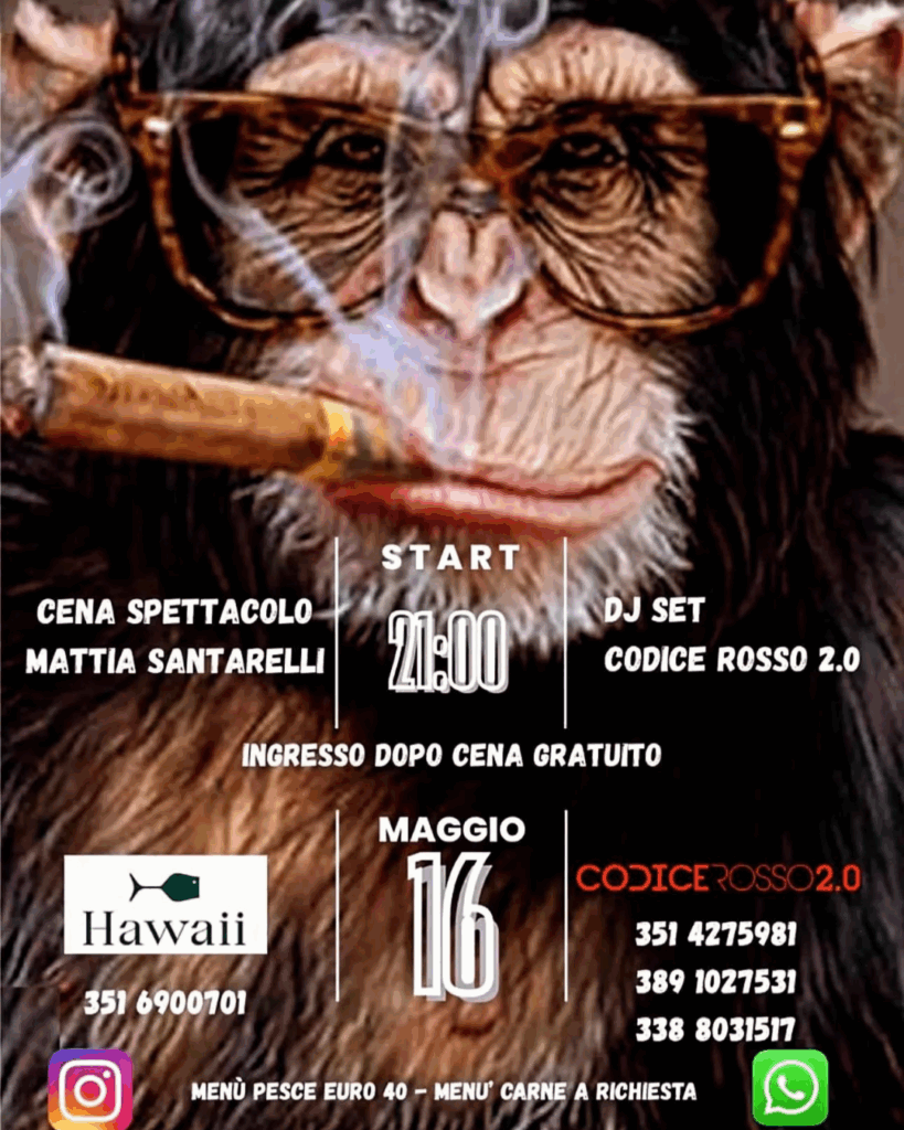 evento hawaii cena spettacolo codice rosso eventi serate a pescara