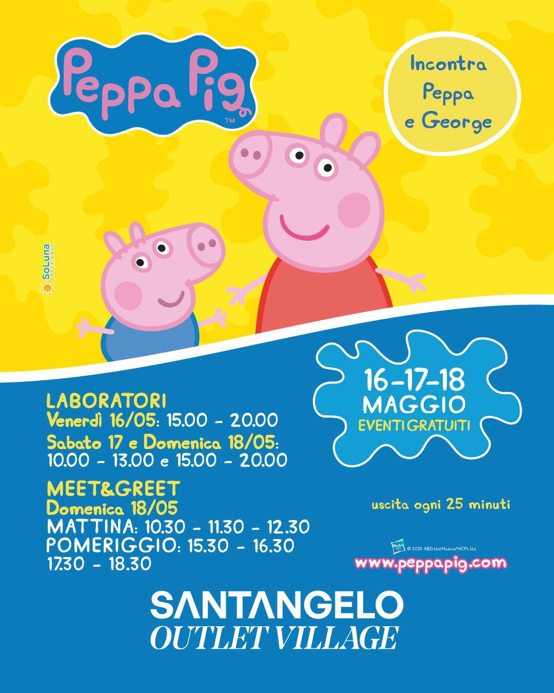 evento peppa pig citta sant angelo outlet village eventi