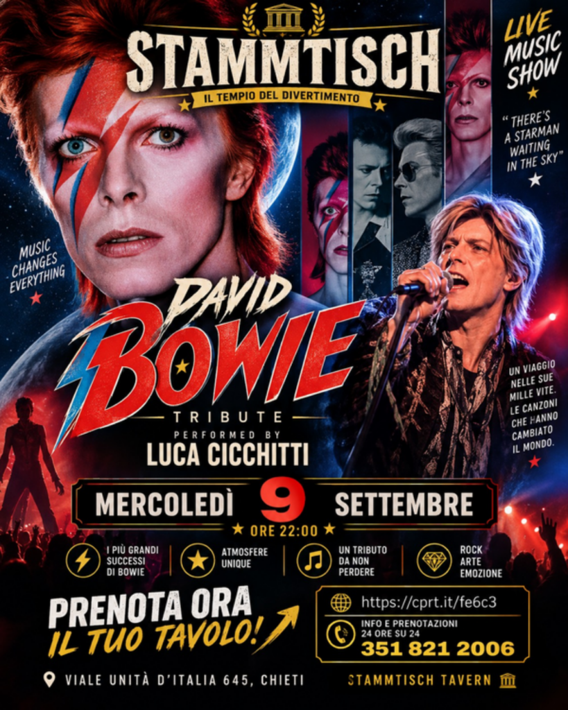evento chieti stammtisch chieti serata cover david bowie chieti serate cover stasera