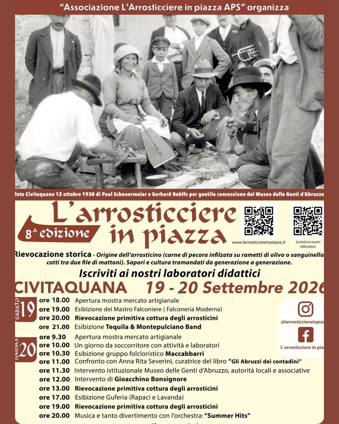evento civitaquana l'arrosticciere in piazza 2026 civitaquana eventi weekend