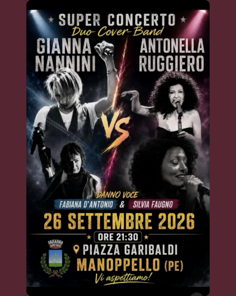 evento feste manoppello serata cover nannini ruggiero manoppello feste patronali