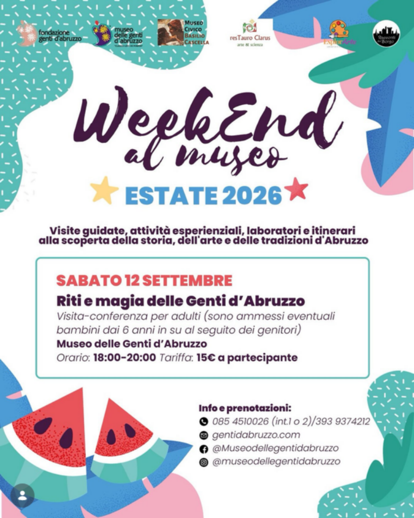evento pescara weekend al museo genti d'abruzzo pescara eventi culturali sabato