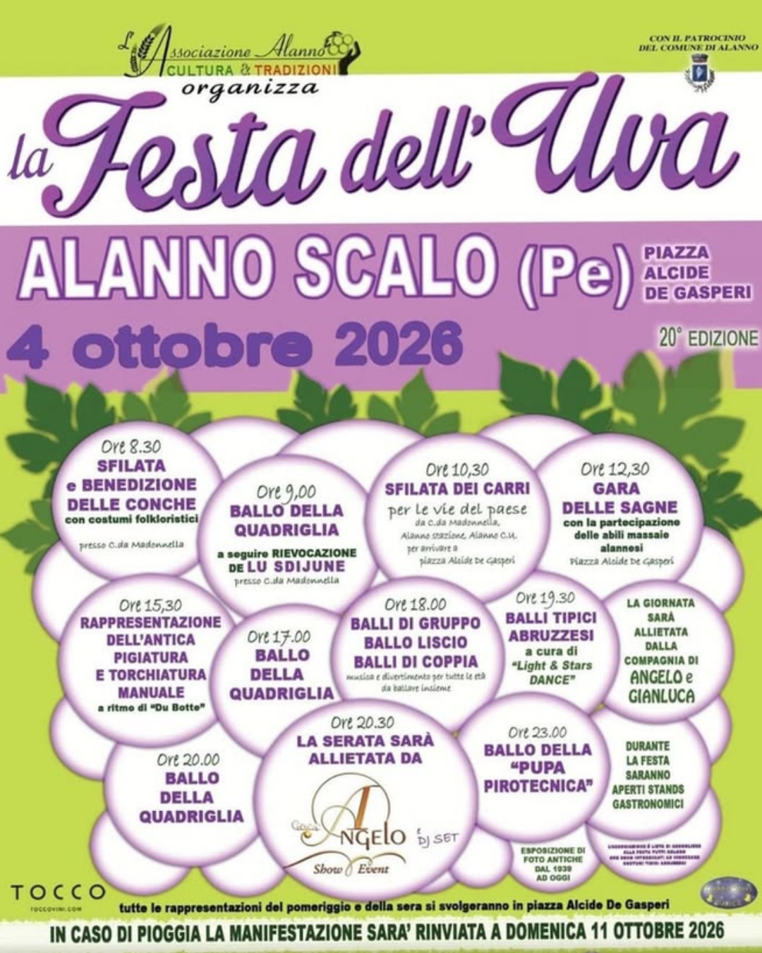 evento alanno scalo festa dell'uva 2026 alanno sagre e manifestazioni domenica
