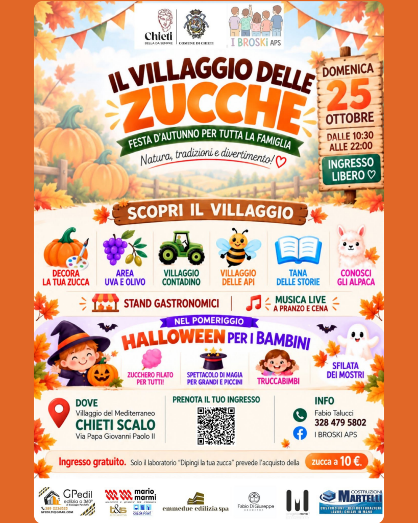 evento chieti villaggio del mediterraneo villaggio delle zucche chieti eventi per famiglie domenica