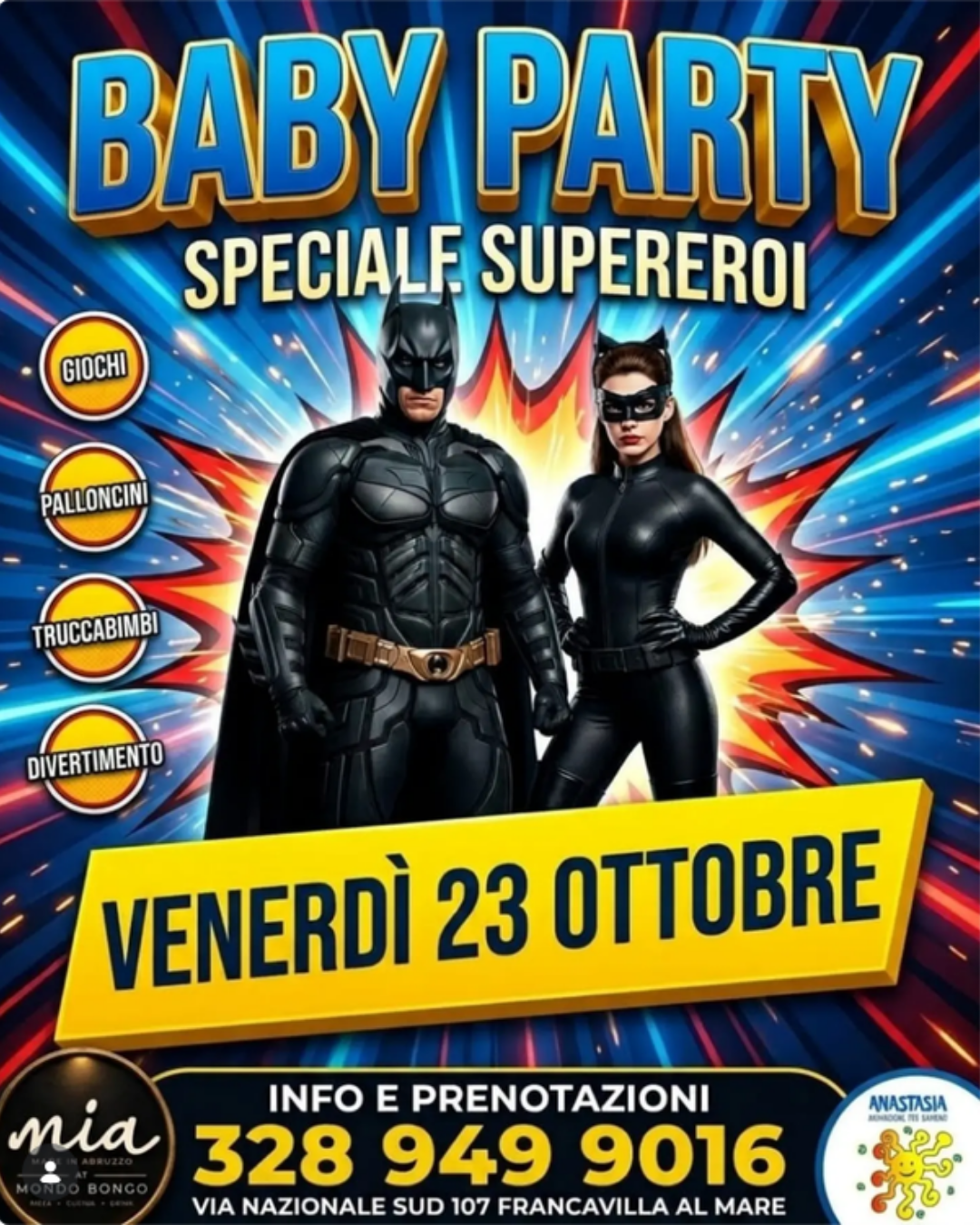 evento francavilla mia mondo bongo cena spettacolo baby party francavilla eventi per famiglie domani