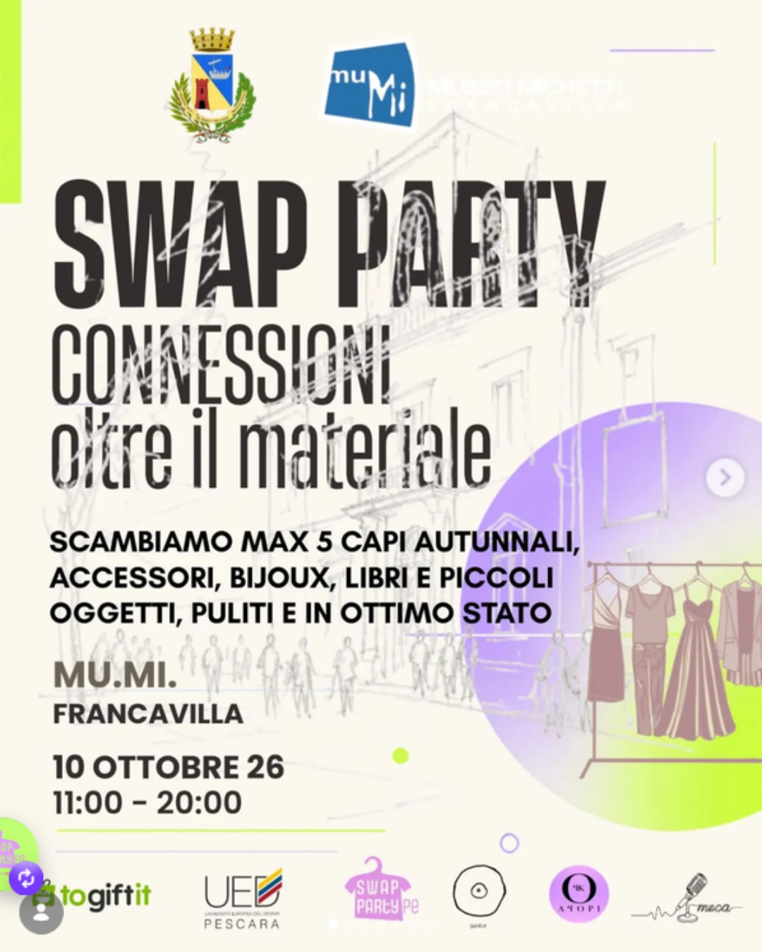 evento francavilla museo michetti swap party francavilla eventi culturali mumi sabato