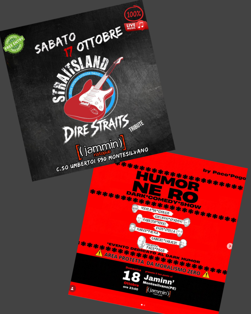 evento montesilvano jammin' pub serata cover e comedy show eventi montesilvano domani
