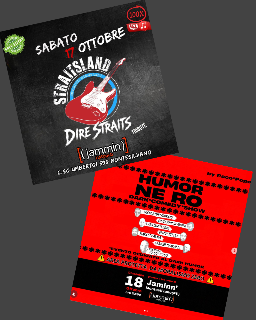 evento montesilvano jammin' pub serata cover e comedy show eventi montesilvano domani