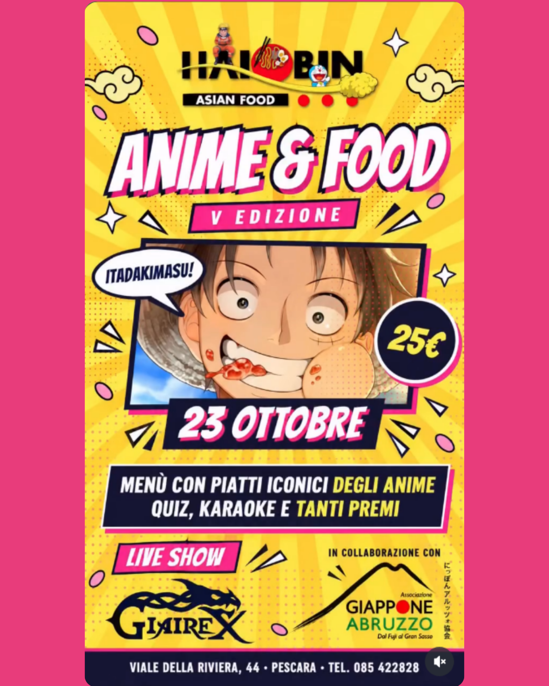 evento pescara hai bin asian cuisine anime e food pescara eventi domani