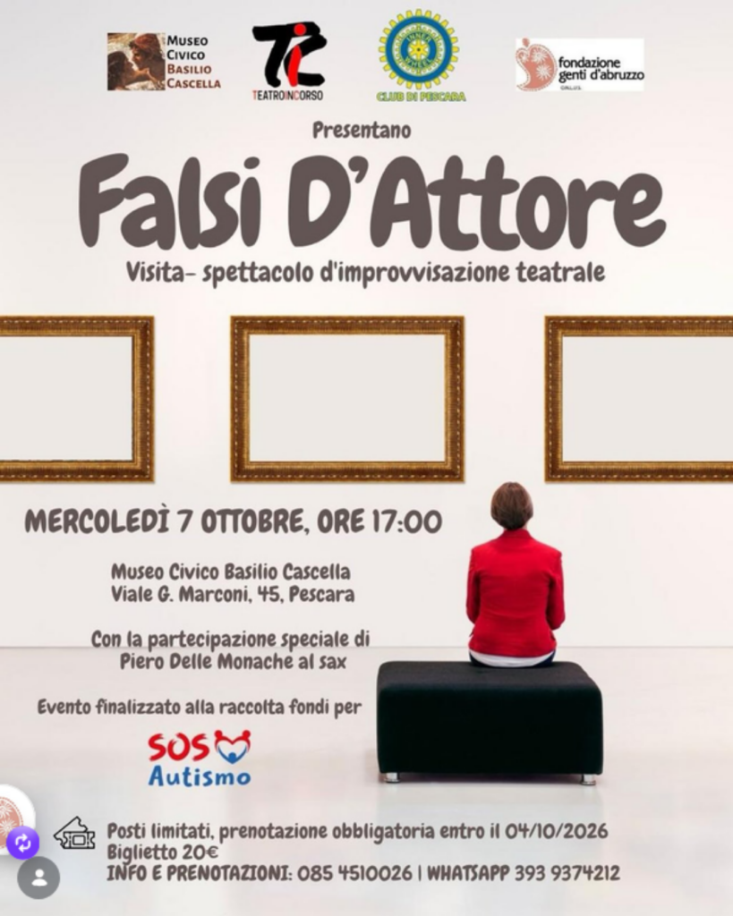 evento pescara museo basilio cascella falsi d'attore visitra con spettacolo teatrale pescara eventi museo cascella
