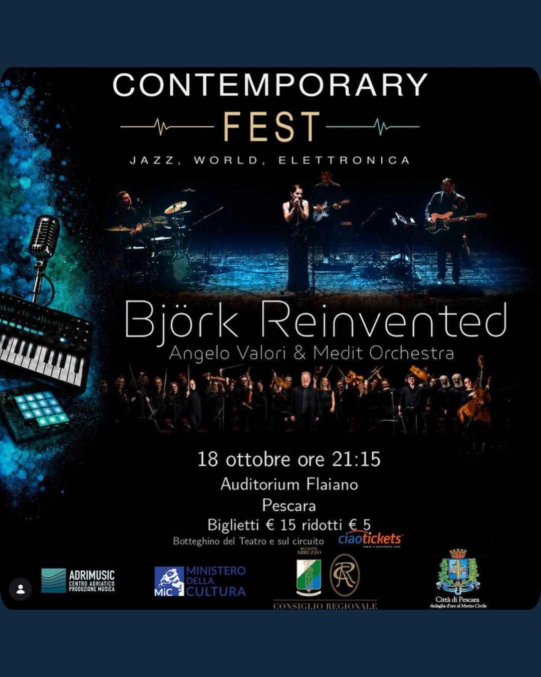evento pescara teatro flaiano concerto medit orchestra con laura bjork reinvented pescara concerti domenica