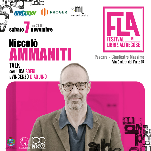 Locandina FLA 2026 Niccolò Ammaniti presenta Il custode al Teatro Massimo di Pescara